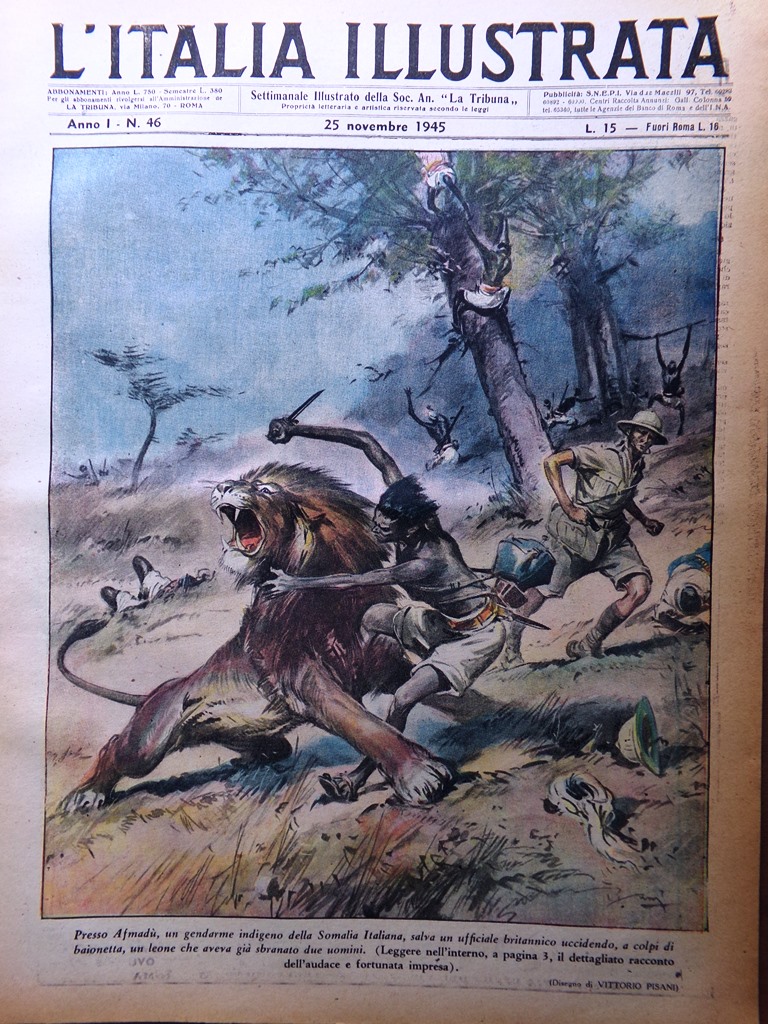 La Tribuna Italia Illustrata 25 Novembre 1945 Trafficanti Baseball Tojo …