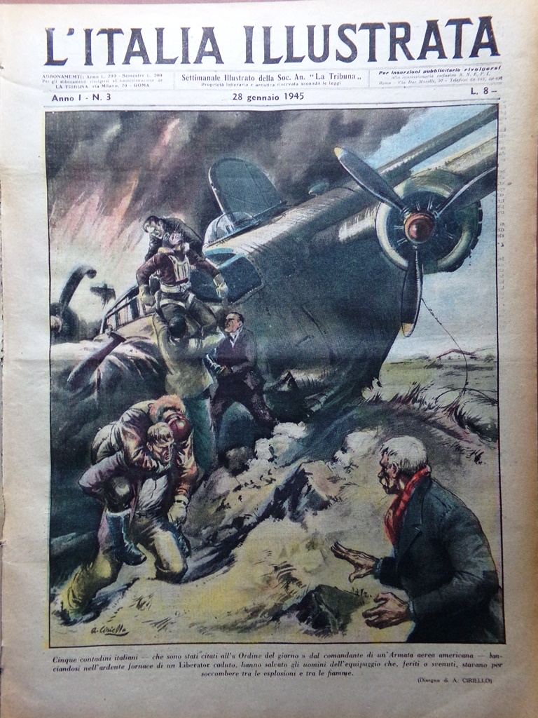 La Tribuna Italia Illustrata 28 Gennaio 1945 WW2 Svizzera Criminali …