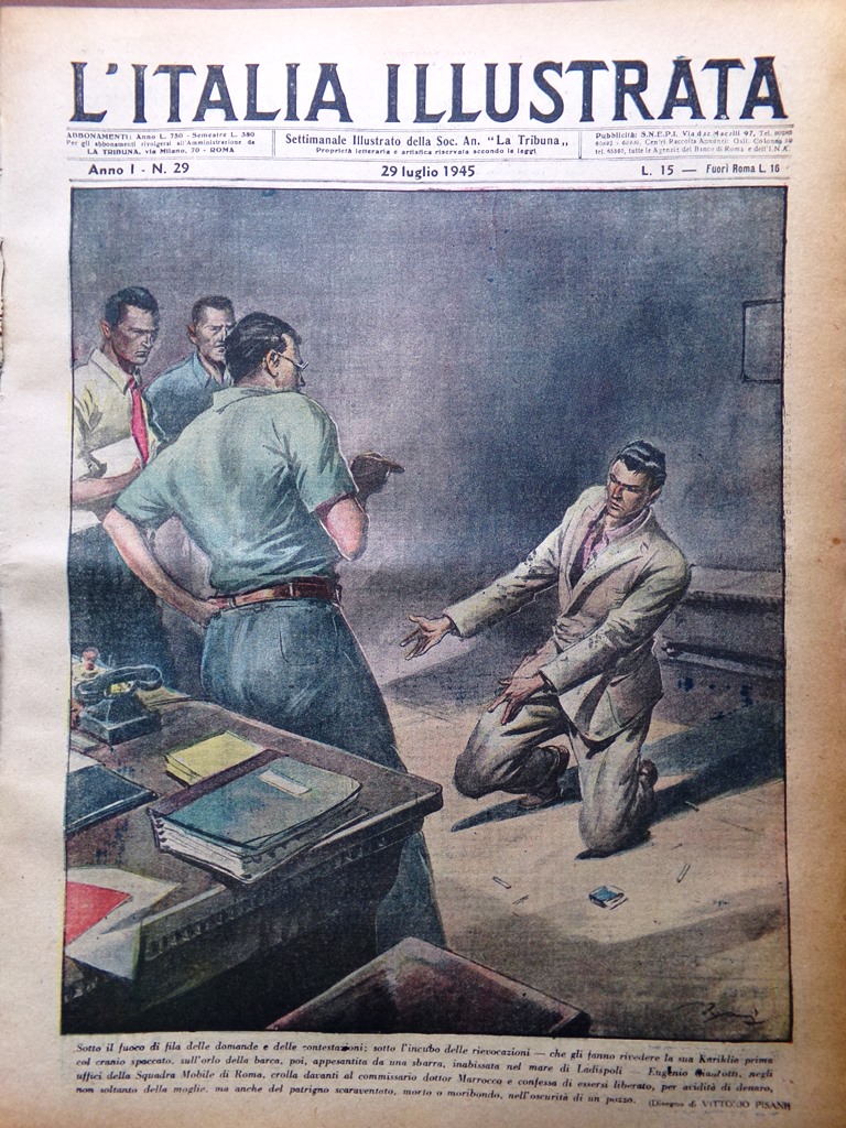 La Tribuna Italia Illustrata 29 Luglio 1945 WW2 Ciancotti Ceylon …