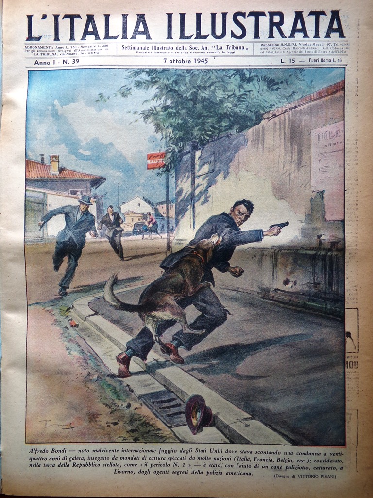 La Tribuna Italia Illustrata 7 Ottobre 1945 Mocata Navarrini Melchior …
