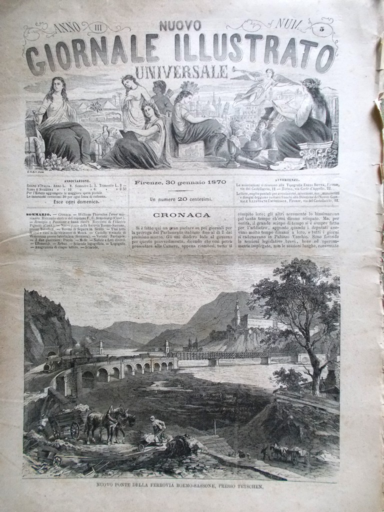 Nuovo Giornale Illustrato Universale 30 Gennaio 1870 Segesta Sicilia Interlaken