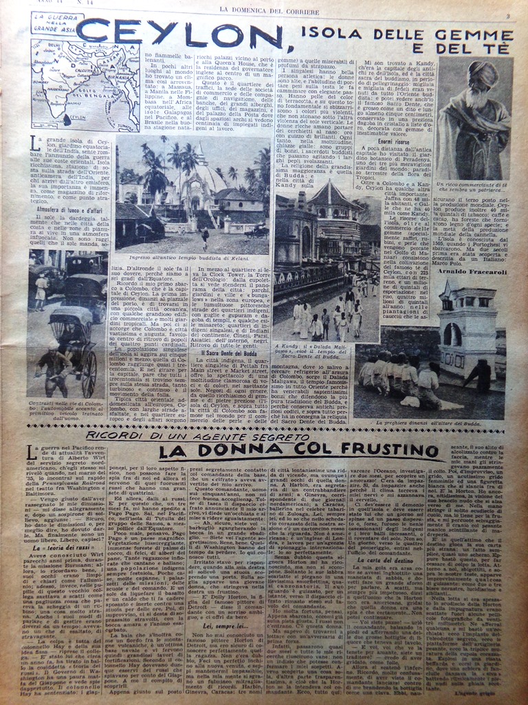 Pagina Anni 40 WW2 Ceylon Gemme Tè Angelo Musco Cavalleria …