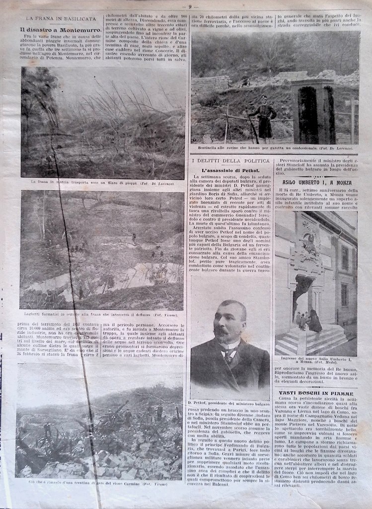 Pagina del 1907 Frana Montemurro Petkov Incendio Borsano Porto di …