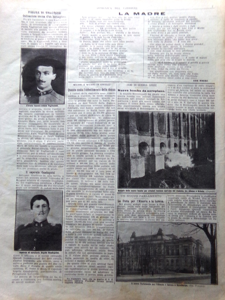 Pagina del 1912 Marconi Repubblica Cinese Pontiere Firpo Guadagnini Vagliasindi