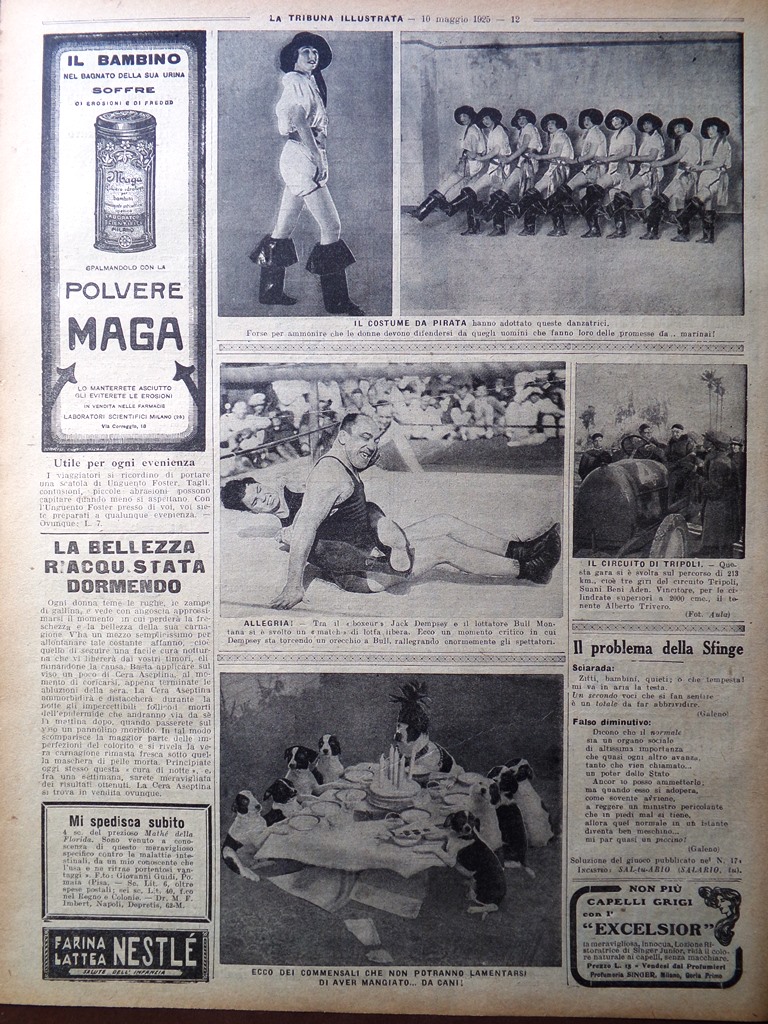 Pagina del 1925 Costume Pirata Circuito Tripoli Alberto Trivero Dempsey …