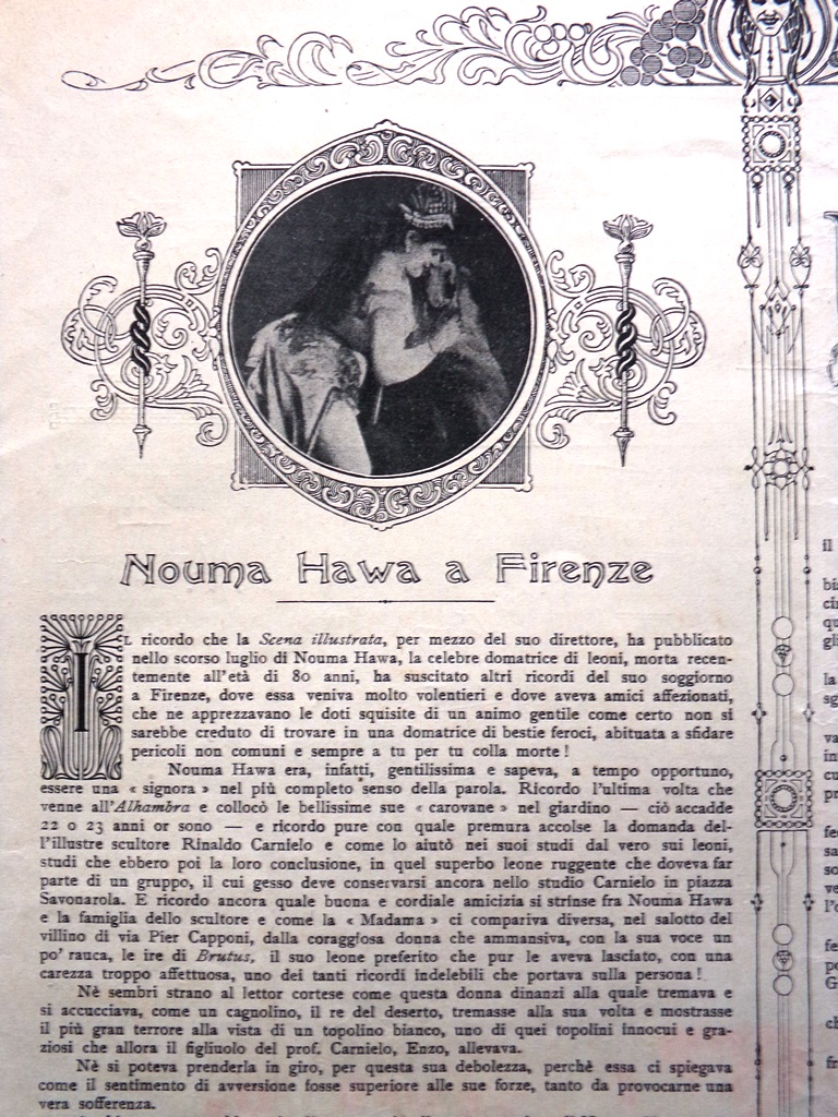 Pagina del 1925 Nouma Hawa a Firenze Morosi Amore Fraterno …