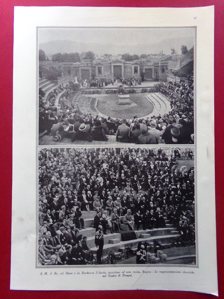 Pagina del 1929 Re Duchessa d'Aosta a una Recita Teatro …