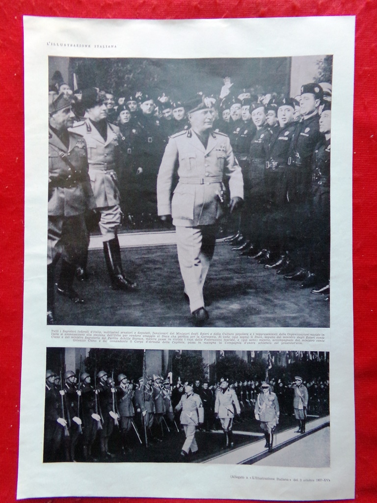 Pagina del 1937 Mussolini in partenza Germania Federazioni Piazze Monaco …