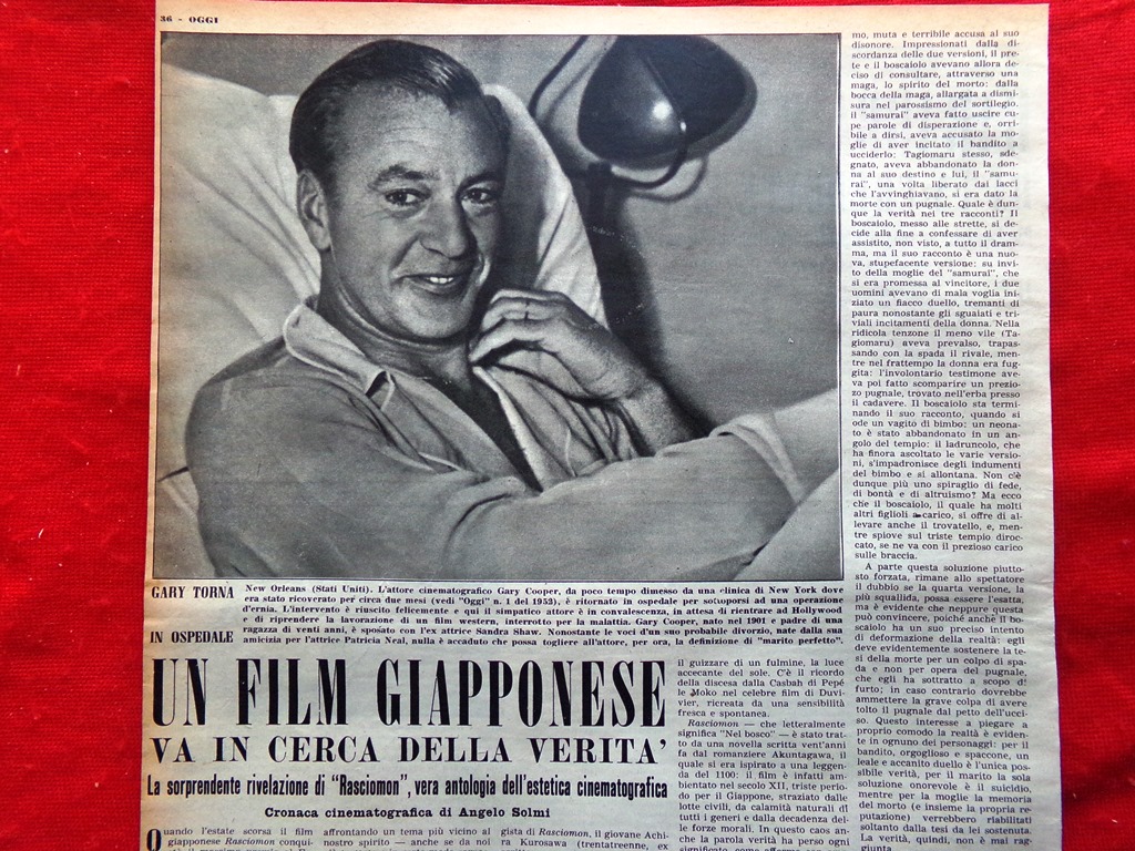 Pagina del 1952 Gary Cooper Rasciomon Barabba Lagerkvist Vangelo Fausto …