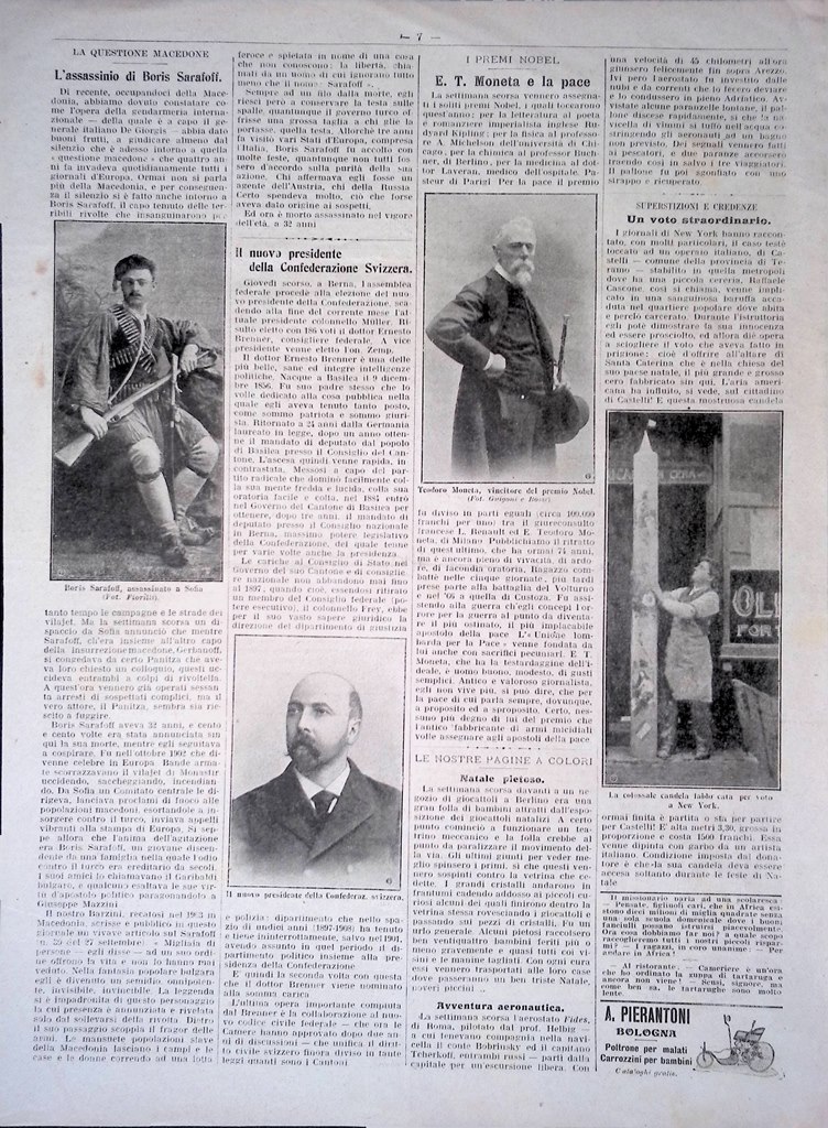 Pagine del 1907 Boris Sarafov Nobel Pace Moneta Gustavo Svezia …