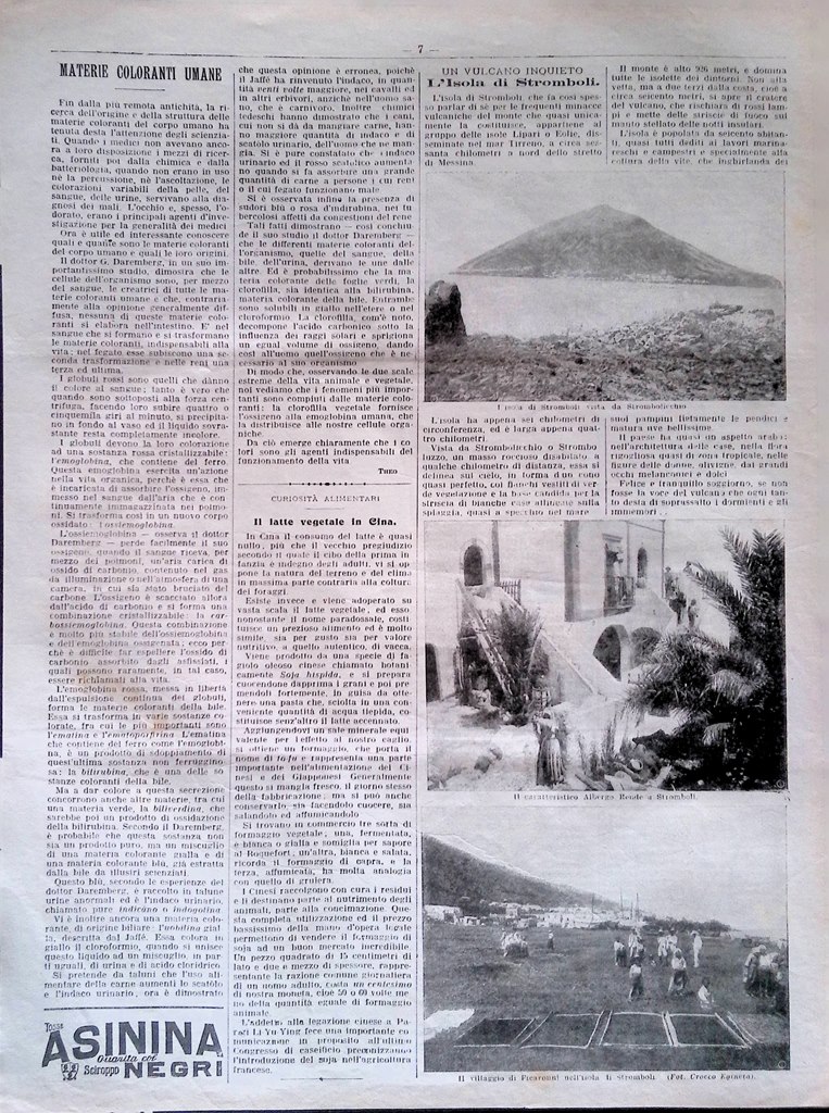 Pagine del 1907 Isola di Stromboli Nazzaro Circuito Tedesco Navi …