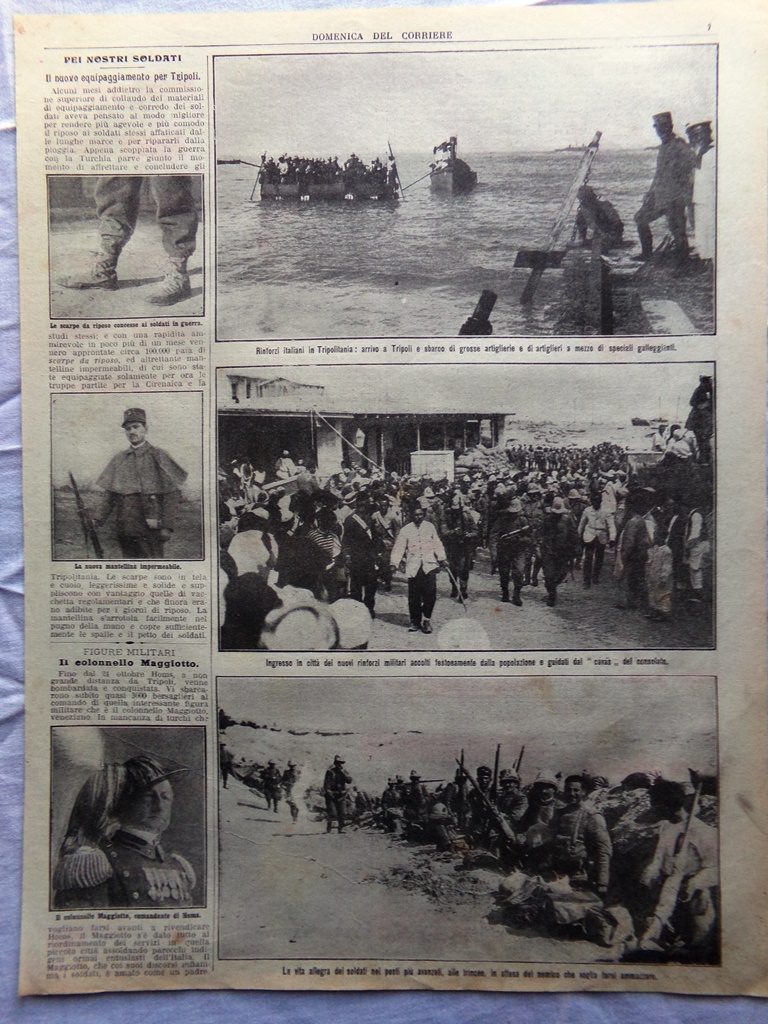 Pagine del 1911 Maggiotto Tripoli Vela Bizzotto Piroscafo Derna Truppe …
