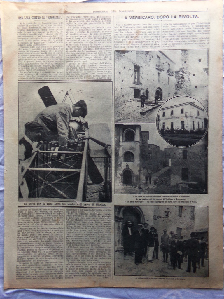 Pagine del 1911 Rivolta Verbicaro Mecnikov Salimbeni Crollo Eldorado Nizza …