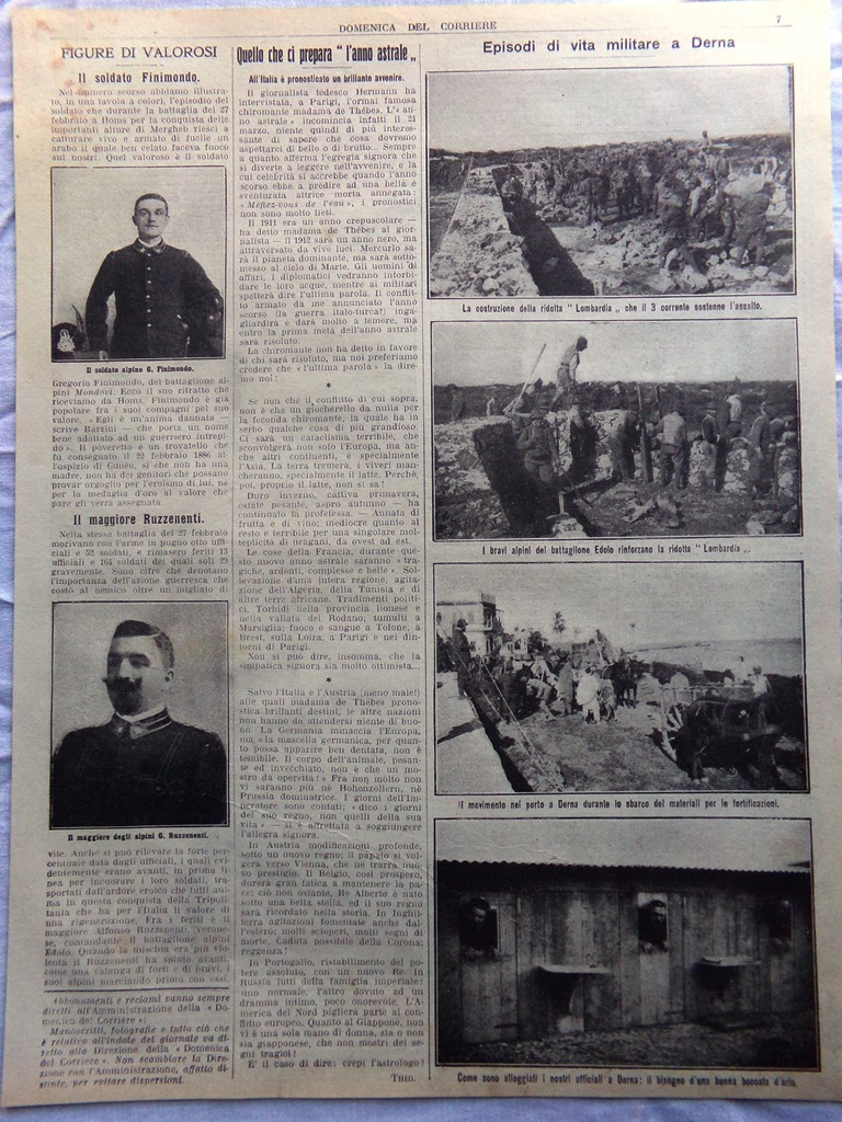 Pagine del 1912 Alpini Finimondo Ruzzanenti Loggia del Sansovino Soldati …