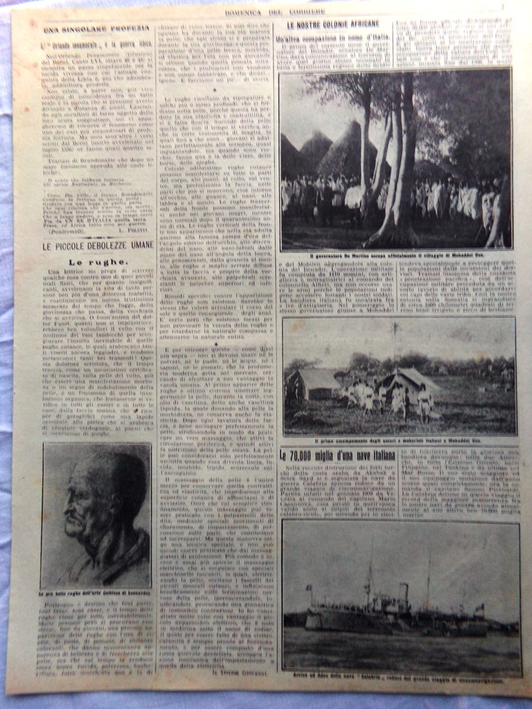 Pagine del 1912 Attentato ai Sovrani Italiani Lang Nave Calabria …