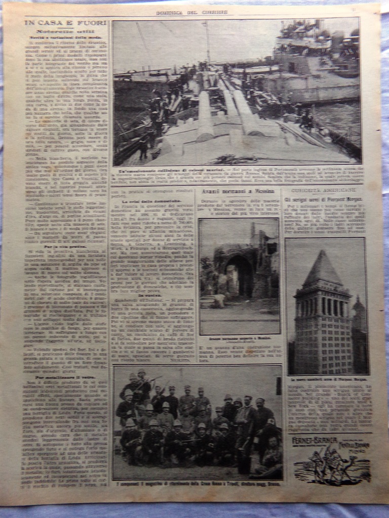 Pagine del 1912 Avanzi Normanni a Messina Pierpont Morgan Portsmouth …