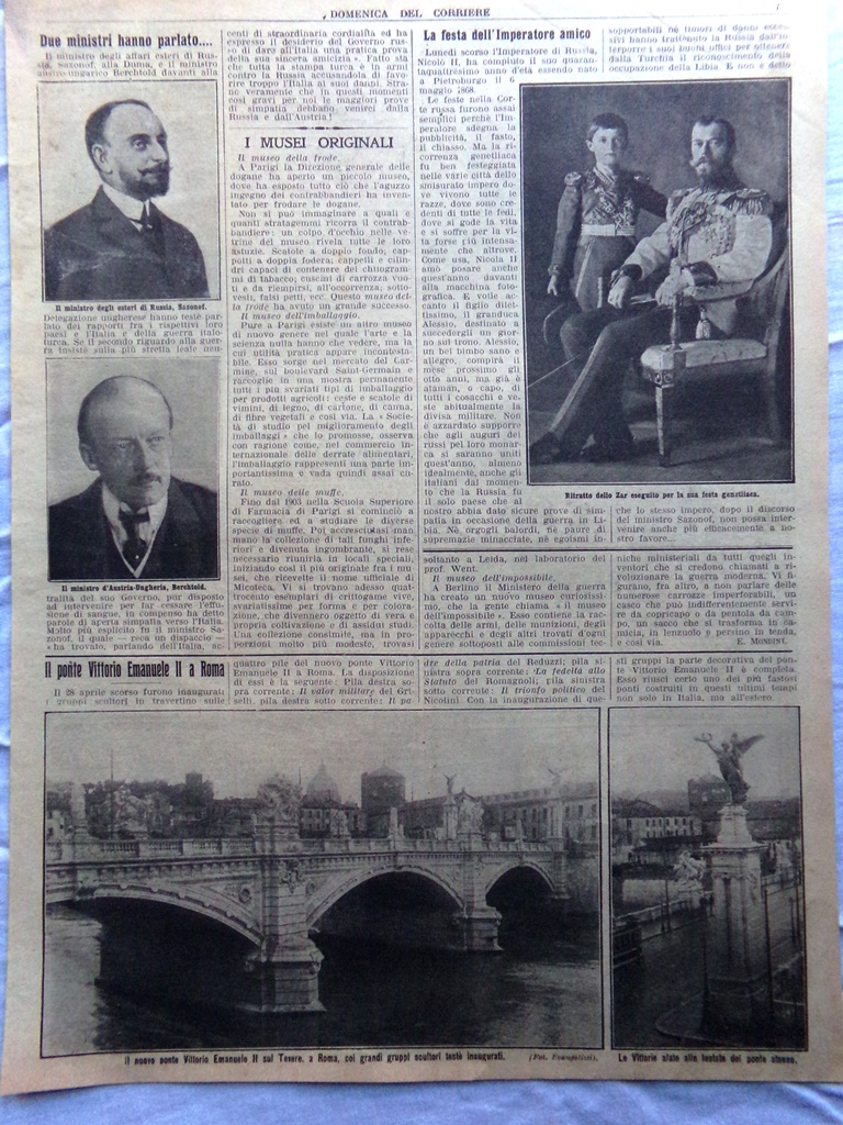 Pagine del 1912 Occupazione Isola Rodi Ponte Vittorio Emanuele Roma …