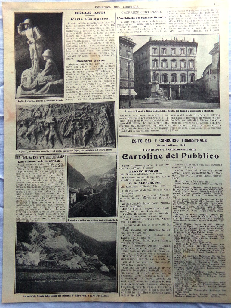 Pagine del 1912 Palazzo Braschi Roma Morelli Collina Bard Aosta …