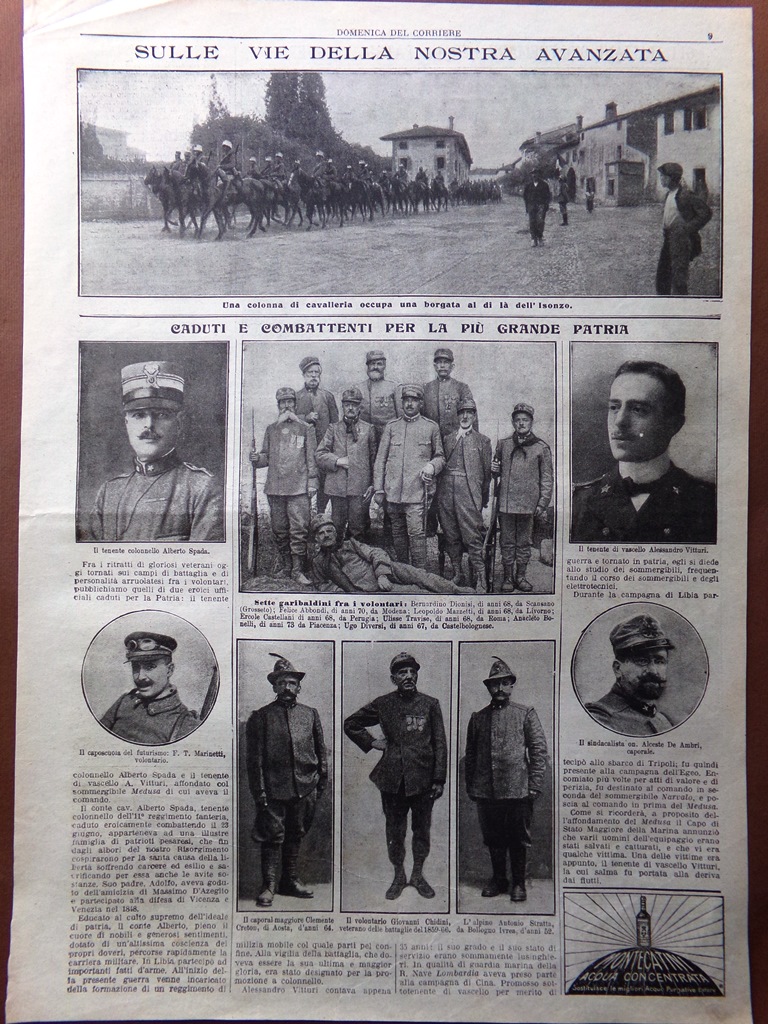 Pagine del 1915 WW1 Avanzata Isonzo Caduti Combattenti Italiani Patria …