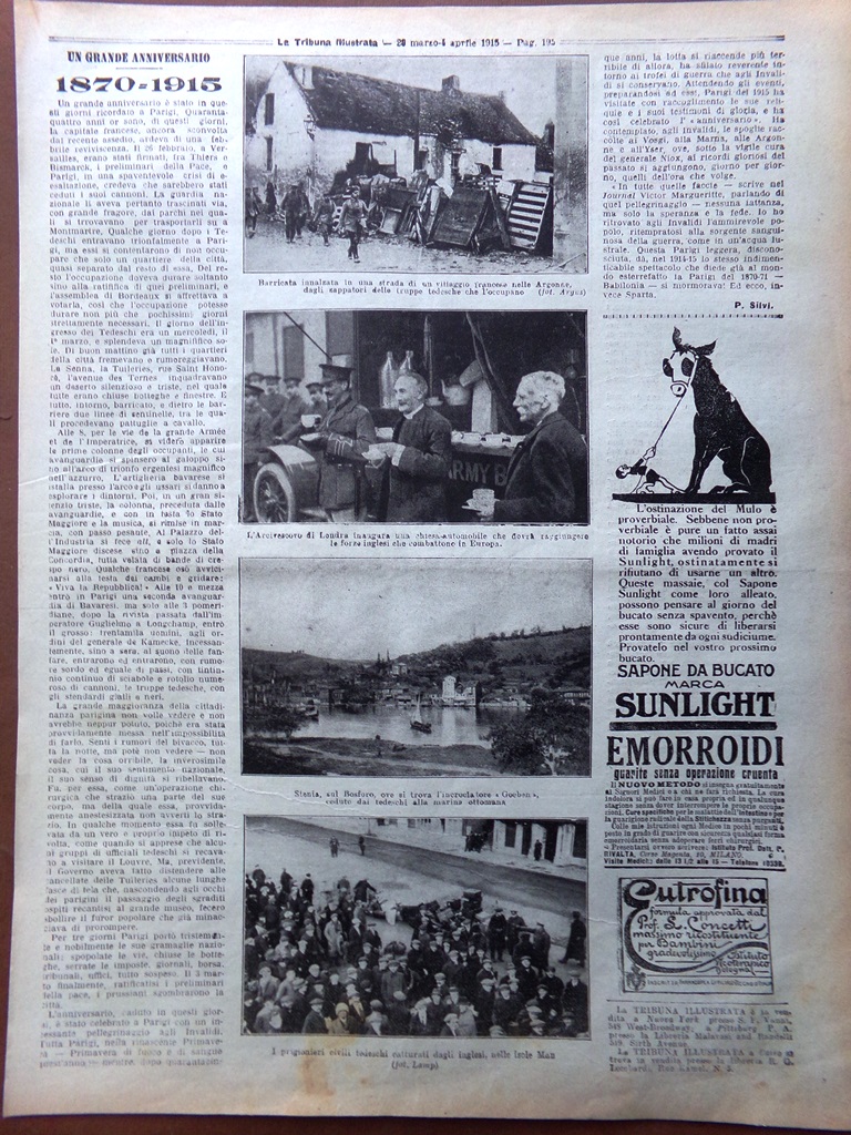 Pagine del 1915 WW1 Barricata Argonne Bosfodo Prigionieri Campo Tedesco …