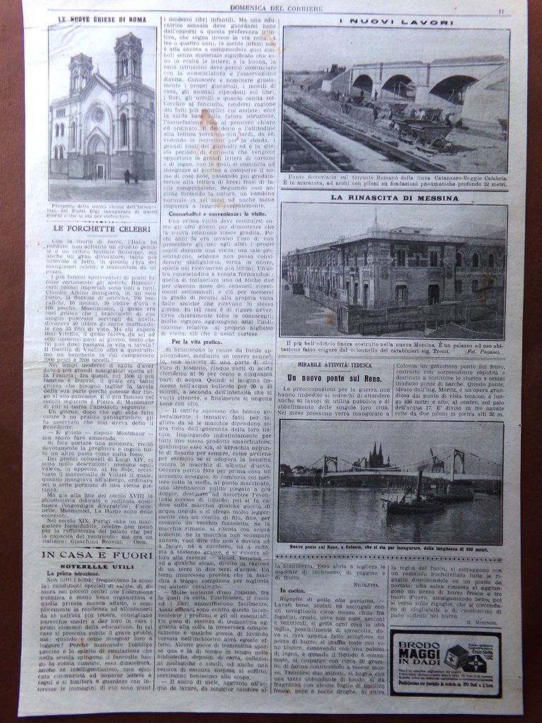 Pagine del 1915 WW1 Chiese Roma Bigi Palazzo Messina Ponte …