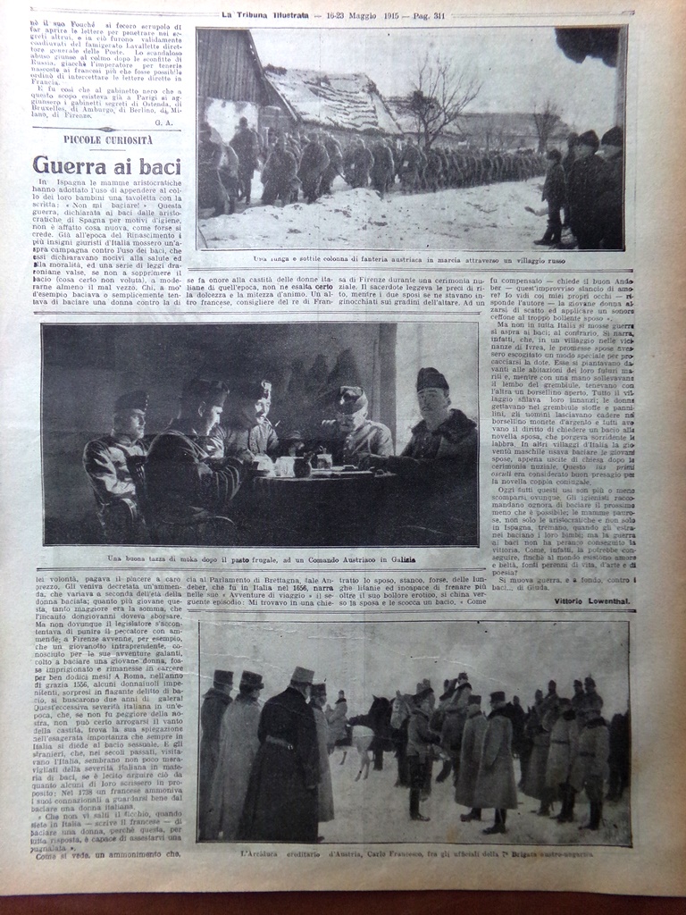 Pagine del 1915 WW1 Comando Austriaco Carlo Francesco Baci Scozzesi …