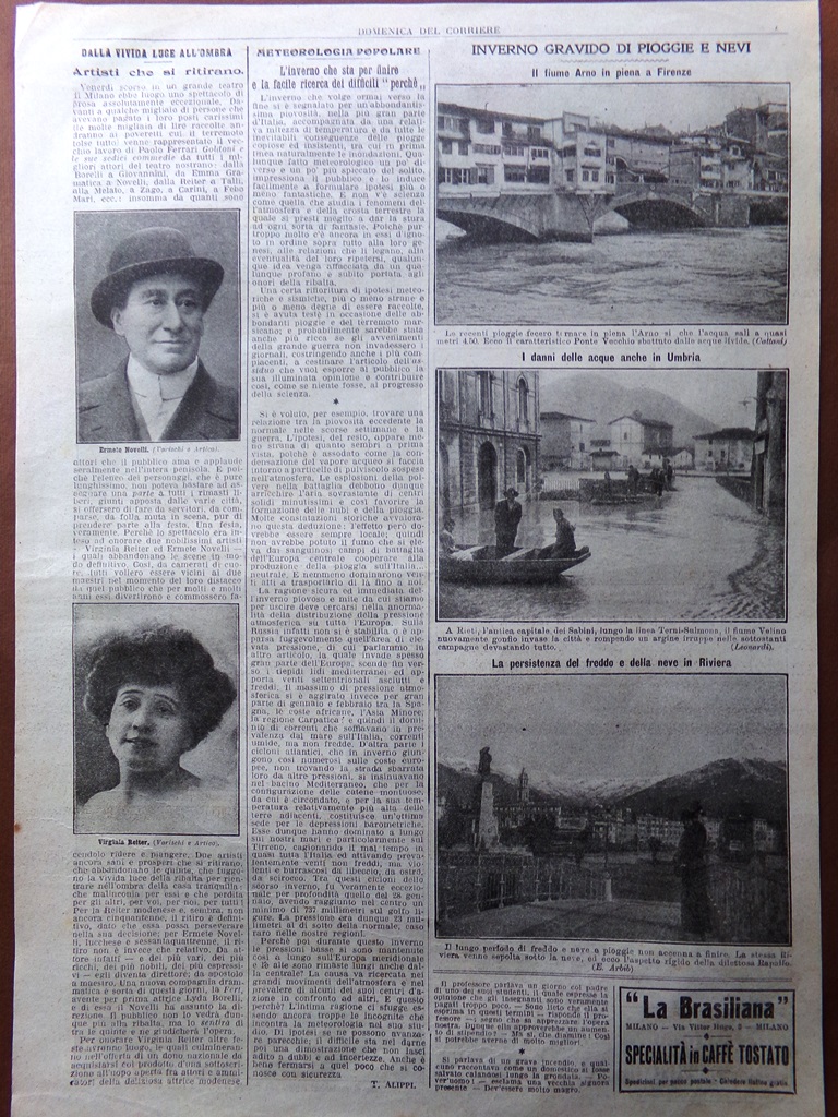 Pagine del 1915 WW1 Ermete Novelli Virginia Reuter Piena Arno …