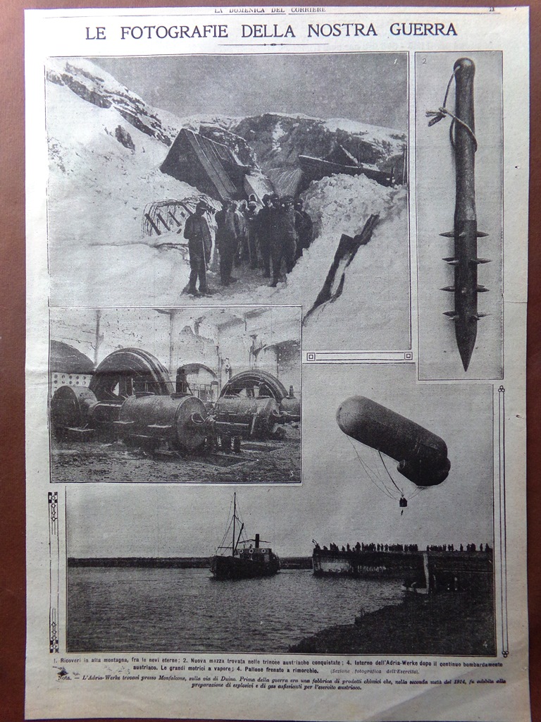 Pagine del 1915 WW1 Fotografie Guerra Ricoveri Alta Montagna Adria-Werke …