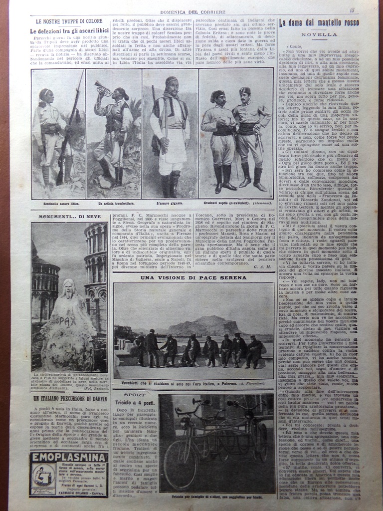 Pagine del 1915 WW1 Marmocchi Precursore Darwin Defezioni Ascari Libici …