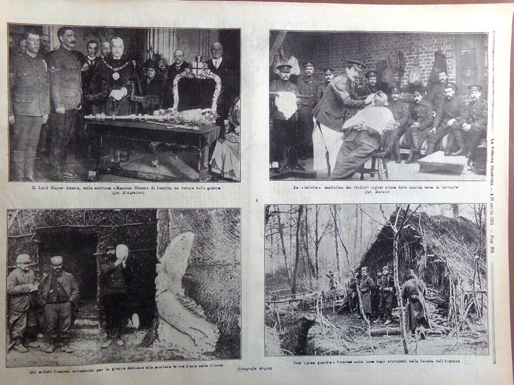 Pagine del 1915 WW1 Mayor Artisti Francesi Fucilieri Inglesi Francesco …