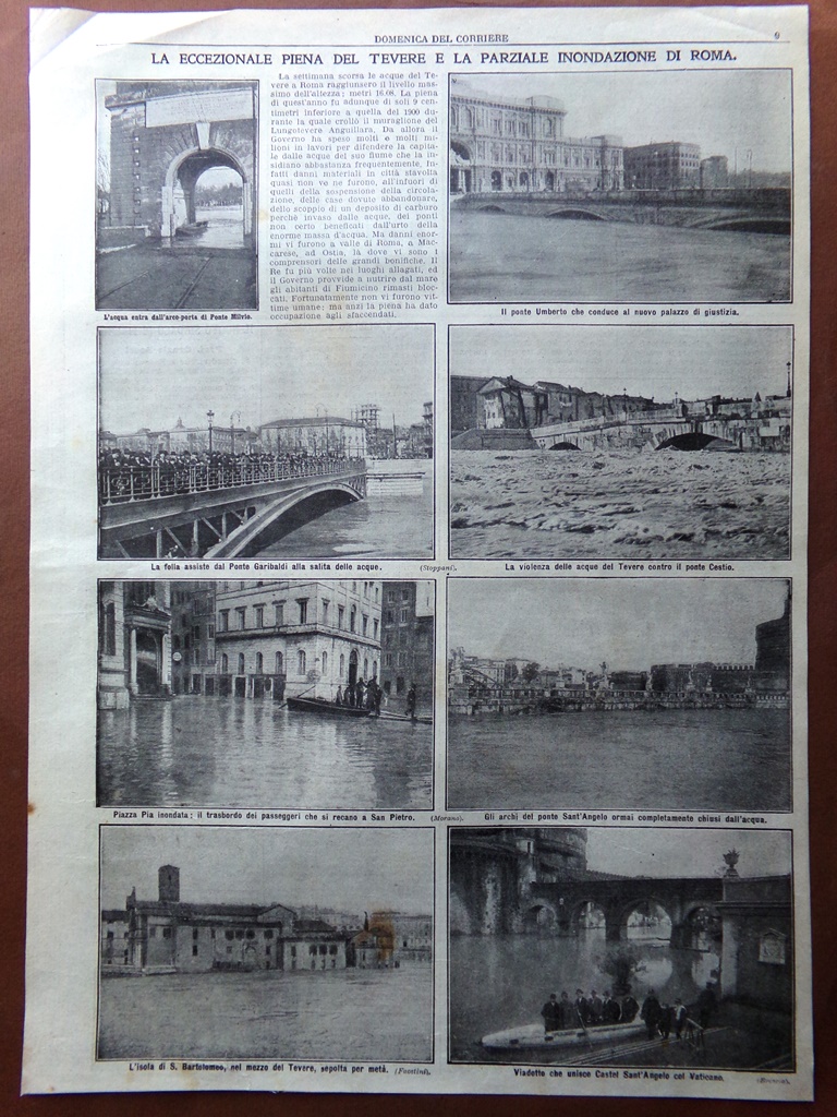 Pagine del 1915 WW1 Piena del Tevere Bombe Abbazia di …