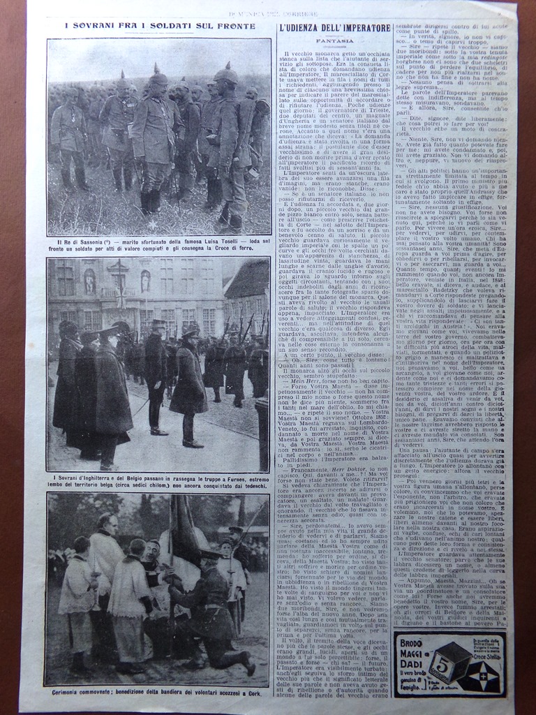 Pagine del 1915 WW1 Sovrani al Fronte Spitzbergen Maddalena Isole …