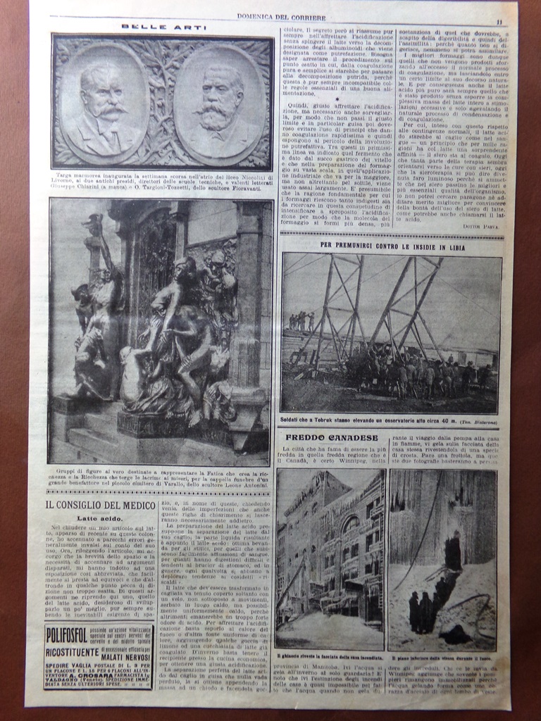 Pagine del 1915 WW1 Targa Liceo Niccolini Livorno Freddo Canada …