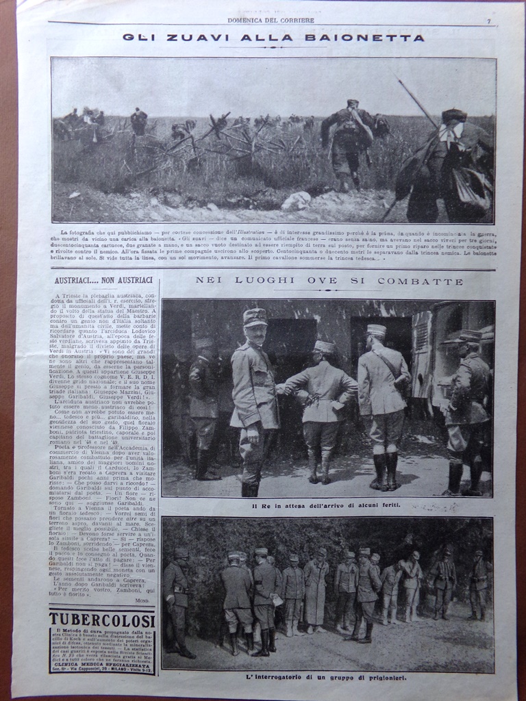 Pagine del 1915 WW1 Zuavi Baionetta Spalline Marconi Prigione Italiani …