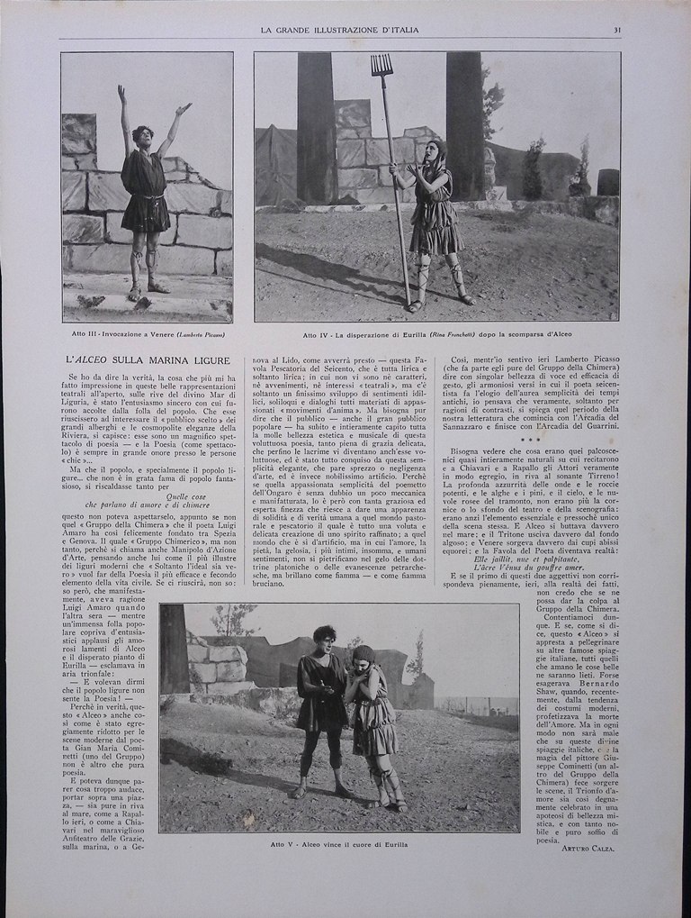Pagine del 1926 Alceo sulla Marina Ligure Lloyd Sabaudo Rinascita …
