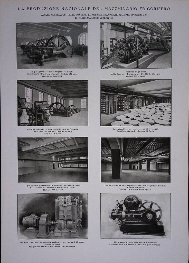 Pagine del 1927 Bologna Macchinario Frigorifero Castelmaggiore Ceramiche Imola