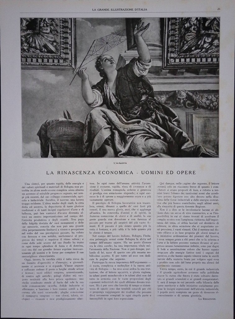 Pagine del 1927 Rinascenza Economica Industria Ignazio Benelli Pionieri Bologna