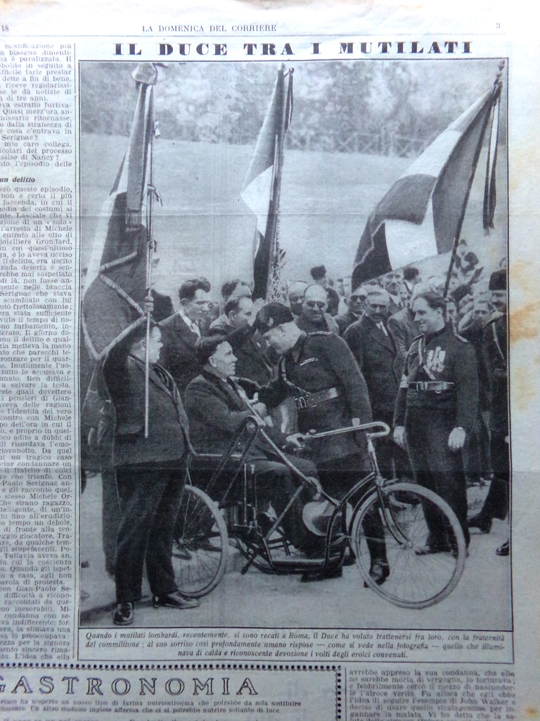 Pagine del 1934 Duce tra Mutilati Palazzo Poste Trento Medicine …