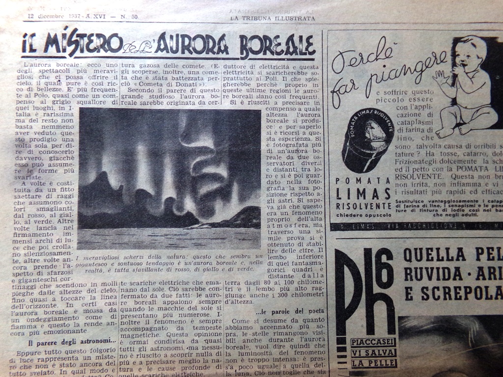 Pagine del 1937 Mistero Aurora Boreale Scene della Guerra in …