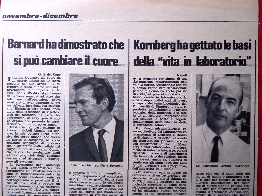 Pagine del 1967 Barnard Cuore Franco Franchi Frank Sinatra Kornberg …