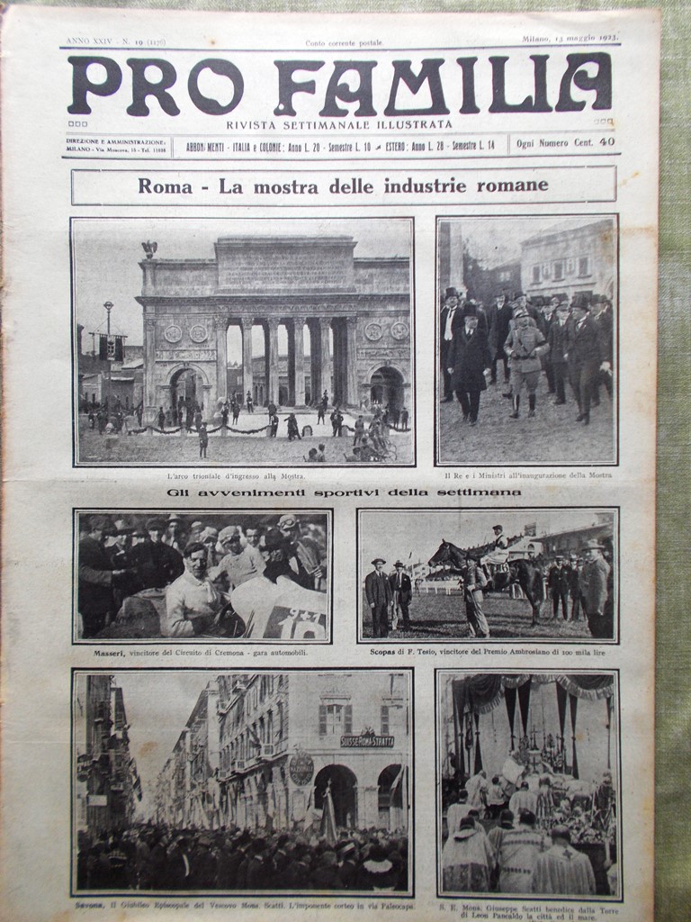 Pro Familia del 13 Maggio 1923 Colleoni Vigevano Teresa Lisieux …