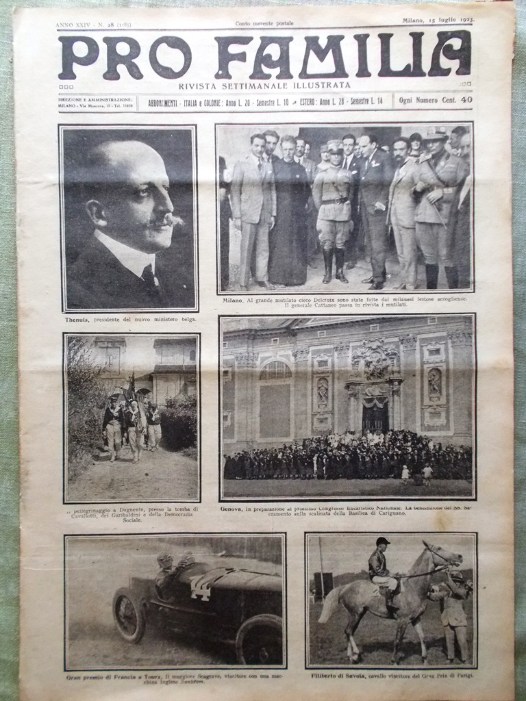 Pro Familia del 15 Luglio 1923 Calcolatrice Manzoni Boris Milano …