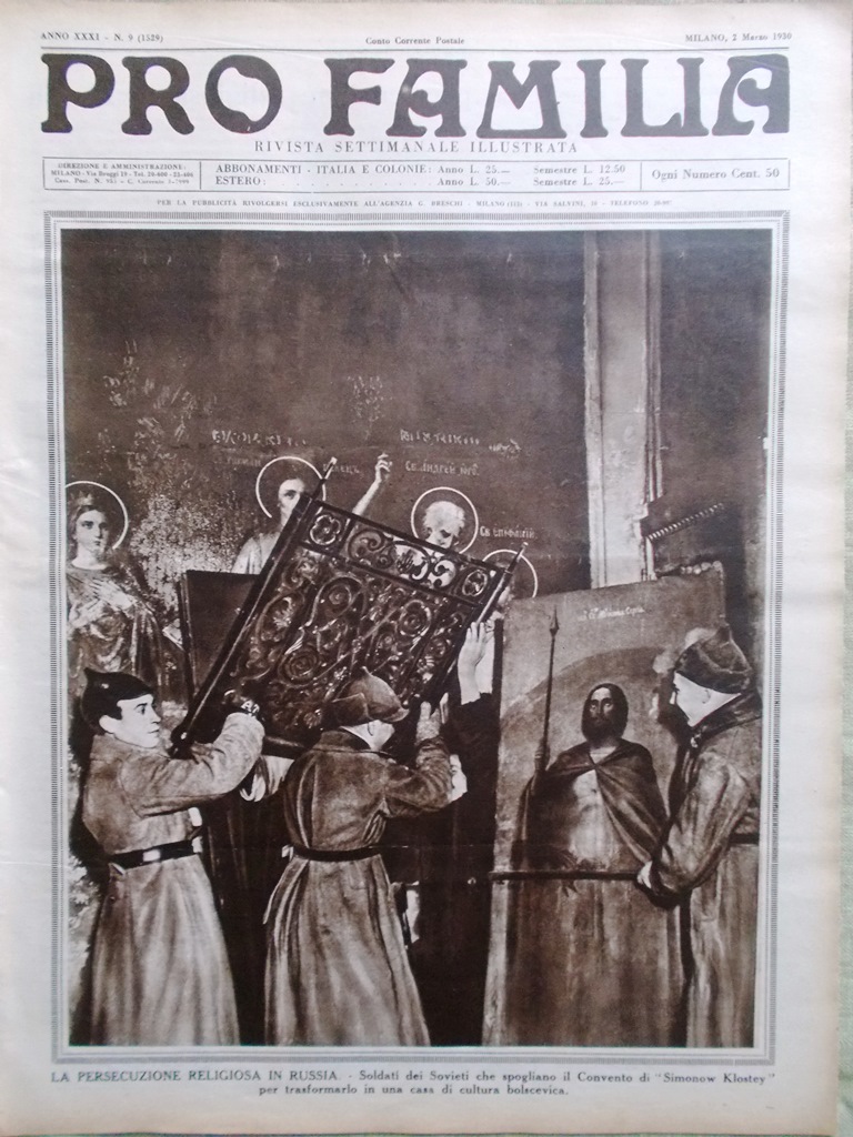 Pro Familia del 2 Marzo 1930 Oberammergau Persecuzione Religiosa in …