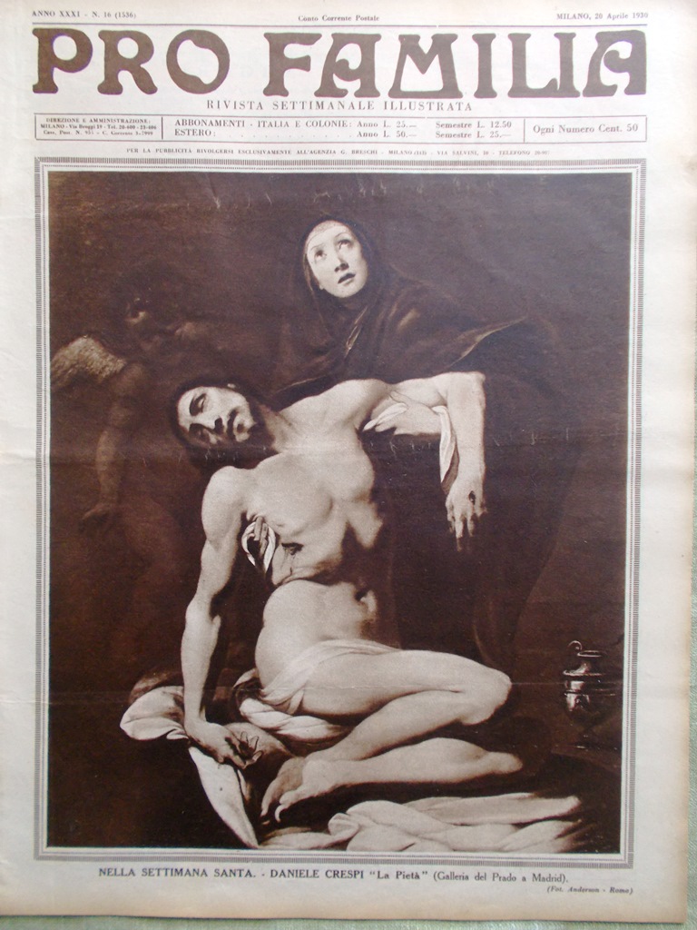 Pro Familia del 20 Aprile 1930 Passione Cristo Lindbergh Lavandaie …