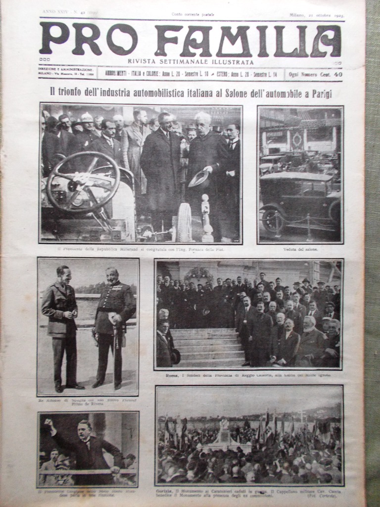 Pro Familia del 21 Ottobre 1923 Rivoluzione Bulgaria Salone Automobile …