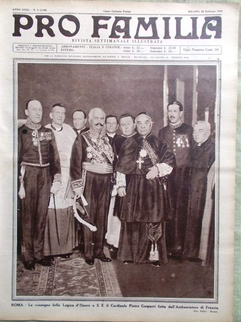 Pro Familia del 23 Febbraio 1930 Pomi Agostino Turati Barberini …
