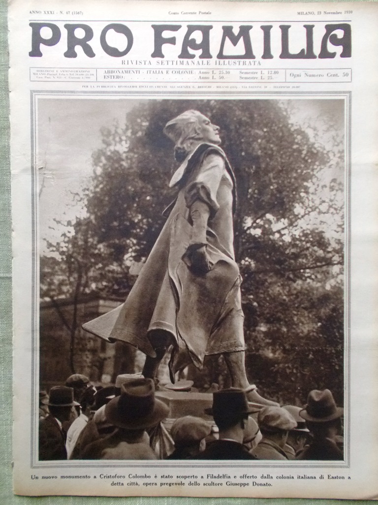 Pro Familia del 23 Novembre 1930 Moroni Bodio Senigallia Necropoli …