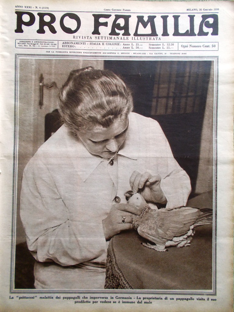 Pro Familia del 26 Gennaio 1930 Zorlini Necchi Luigiano Madonna …