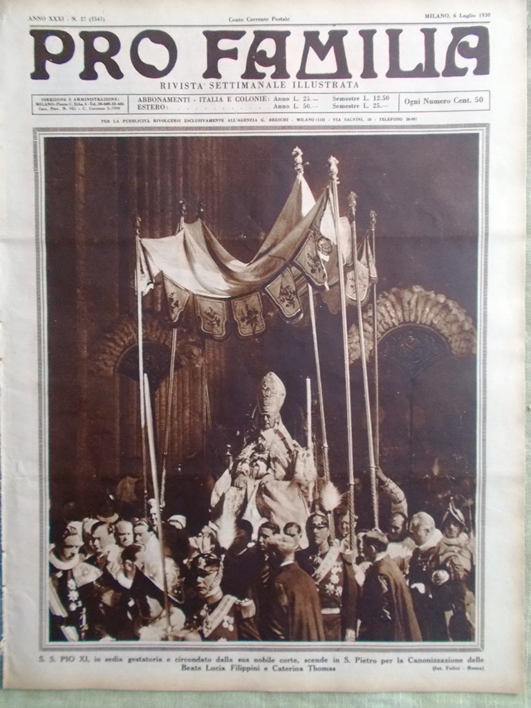 Pro Familia del 6 Luglio 1930 Biennale Venezia Bonatelli Francesco …