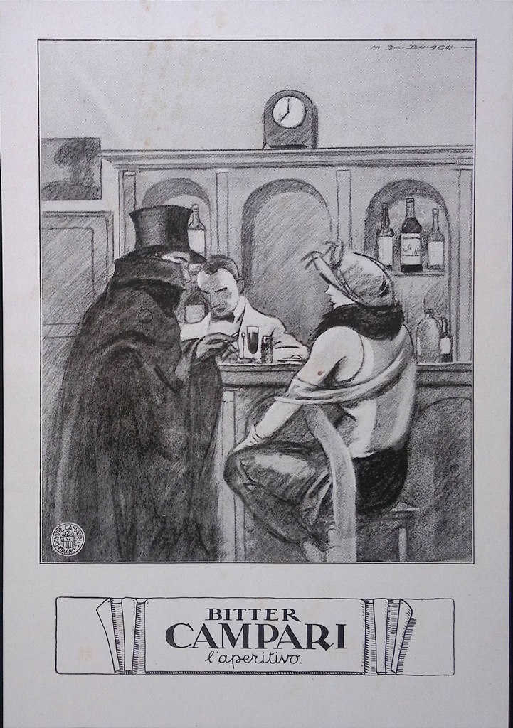 Pubblicità del 1927 Bitter Campari l'Aperitivo